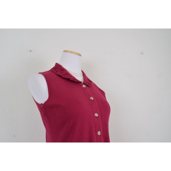 Vintage Faded‎ Cranberry Dress | 80s Cotton dress size S - Picture 10 of 10
